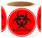 Biohazard Warnaufkleber Schild 5,1 cm Biologische Warnung Gefahrenetiketten Verwendung für Labors, Krankenhäuser und Industrie - 250 Stück Universal Biohazard Symbol Aufkleber Aufkleber