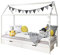 TiCAA Kinderbett Hausbett Lina mit Schubkästen 90x200 cm Kiefer weiß