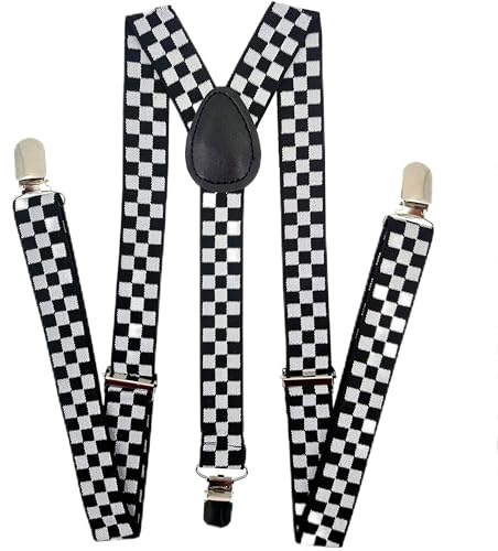 The Fancy Dress Mens Braces - Heavy Duty Fully Adjustable Elasticated Y-Back Men's Suspenders Braces For Trousers Wedding Casual Wear UK