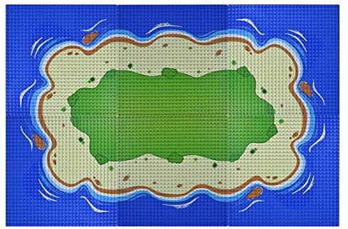 Grundplatte für Classic kleinen Bausteine,Bauplatte Kompatibel mit Allen gängigen Marken, 25 * 25 cm Platten Set für Kreatives Spielen, Platte für Ozean