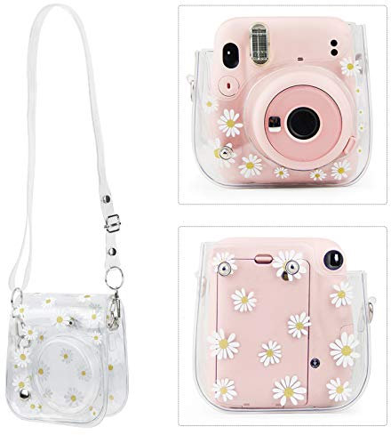 Transparent Camera Case,PVC Camera Case Bag with Adjustable Shoulder Strap,Clear Camera Storage Bag for Fujifilm for Instax Mini 11/9/8