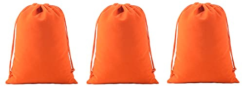 KONMAY 20 pièces Petits Sacs en Velours à Cordon de Serrage, 7,0x9,0cm Pochettes à Bijoux en Velours Orange pour Cadeaux, Cadeaux de Fête