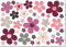 beihaasnatuerlich® 40 Blumenaufkleber Prilblumen Aufkleber Set Blumen für Küche, Bad, Auto, Fahrrad, Koffer, Laptop, Handy, Bobbycar, Roller, wasserfeste Sticker outdoor (Blumen lila-beige)
