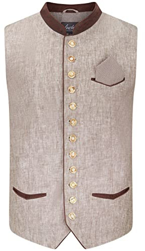 Almbock Trachtenwesten Herren - Trachtenweste Herren schwarz beige 48