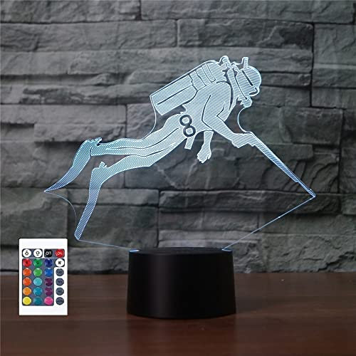 SUPERRUIDALONG 3D-Tauch-Fernbedienung, 16 Farben, Nachtlichter, Illusion, Acryl, LED-Tisch, Nachttischlampe, Kinderzimmer, Schreibtisch, Dekoration, Geburtstagsgeschenke, Spielzeug für Kinder