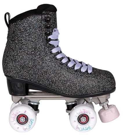 Chaya Rollschuhe Deluxe Starrynight - Roller Skates für Damen und Herren im Retro-Look für Roller-Disco - Roll-Schuhe in Schwarz