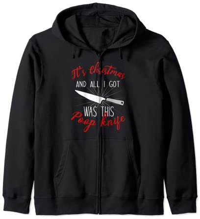 Funny Poo Gag Poop Knife Zip Hoodie