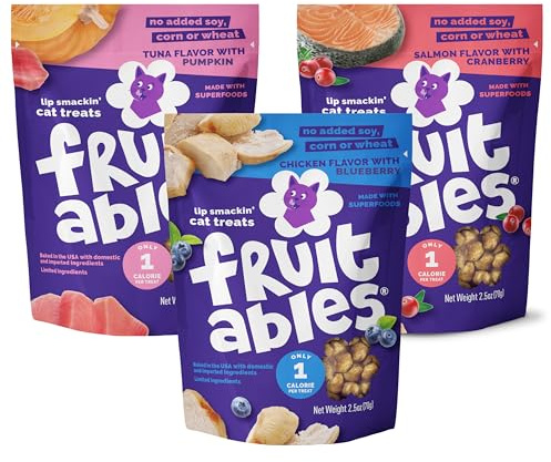Fruitables Cat Treats - Crunchy - Salmon, Tuna, Chicken - 2.5 Oz (3 Pk)