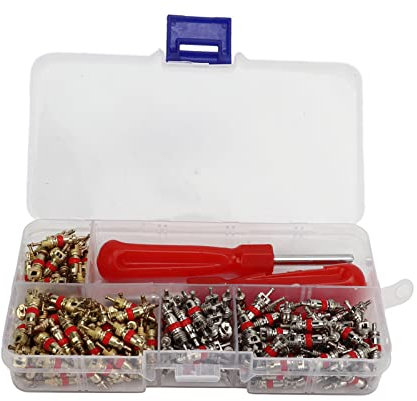 OUKENS Auto-Klimaanlagen-Ventilkern Mit Entferner-Werkzeug, Stoßfester, ölbeständiger Schrader-Reifen-Ventilkern Für PKW Und LKW