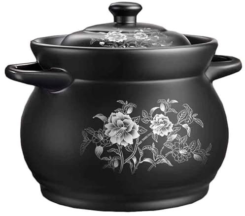 SIULAS Ollas de Terracota - cazuela de cerámica cazuela de Terracota - Cocina Olla esmaltada para cocinar, actualización Deliciosa, Rica nutrición, Cocina Esencial,Blanco,6500ml