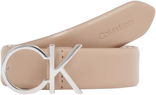Calvin Klein Damen Gürtel Re-Lock Logo Belt 3,0 cm Ledergürtel