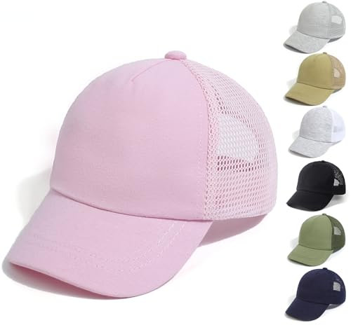 QIYIENDIAN Baby Kleinkind Baseballkappen einstellbar Sonne Hüte Dinosaurier Feste Farbe Hut Kinder Jungen Mädchen(Pink,3-5Years)