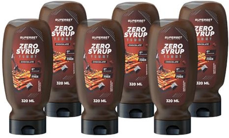 Superset Nutrition - Sirope Yummy Zero (6x320ml) - Siropes sin calorías - ¡Por fin, siropes gourmet sin calorías! - Chocolate