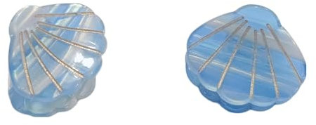 Lot de 2 mini pinces à cheveux en forme de coquillages pour femmes et filles en résine acrylique