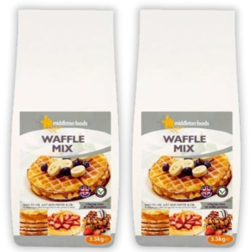 Easy Waffle Mix 3.5kg - Waffle mixture for waffle maker, 100% British wheat, each bag makes 75 waffles (2x3.5kg)