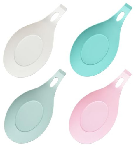 Spoon Rest Holder,Silicone Spoon Rest, Silicone Kitchen Spoon Rest Holder,4PCS, Cooking Spoon Res for Cookwaves, Spoons