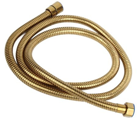 WPKD BLUEIY Manguera Ducha,Flexo Ducha de Acero Inoxidable,Manguera de Ducha de Mano G1/2 Pulgadas Manguera de Cabezal de Ducha Multifuncional para Baño Hogar (oro 1,5 m)