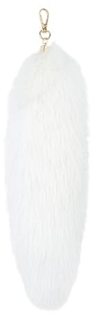 Fuchsschwanz Anhänger etwa 31 cm Fell Schwanz Keychain Extra Groß Schlüsselring Tasche Zusätze Auto Schlüsselketten Anhänger Weich Flaumig Dicht Dekoration Ursprüngliche Natürliche Farben, Weiß