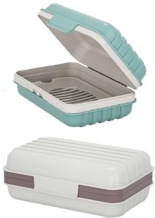Bekecidi Lot de 2 Porte-Savons avec Couvercle - Étui à Savon de Voyage, Boîte à Savon de Douche Portable en Plastique, Étanche pour Camping