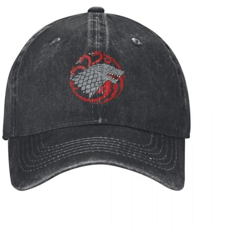 Haus Stark Targaryen Baseballmützen für Männer Frauen Denim Washed Snapback Cap Game of Thrones Fire Blood Ice Redwolf Caps Hut Geschenk