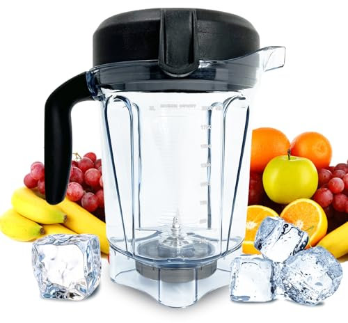 Pour Vitamix Blender Pichet 1,8 l profil bas, remplacement pour Vitamix 750 780 5200 5000 6300 Vm0101 7500 vm0102 vm0103 Vm0109 vm0197 E310 E322 0 Classique/Exploration Orian/Commercial series etc