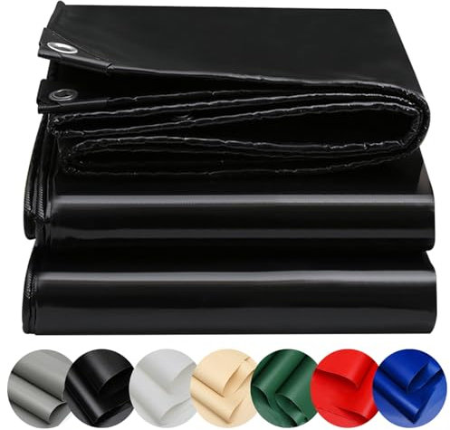 Toldos/Lonas de Polietileno, Lonas 1.4 x 3.8 m Impermeable, Resistente a Los Rayos UV, Lavable Toldo Reforzada de Protección para Interior y Exterior, Jardín, Negro