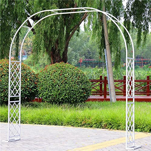 Metal Garden Arch Trellis for Climbing Plants Heavy Duty Outdoor Flower Arbor for Garden Lawn Backyard Patio Wedding Archway Cream 79x98in