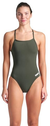arena Solid Challenge Team Maillot Entier Femme, Maillot Sportif à Séchage Rapide en Tissu MaxLife Éco Résistant au Chlore avec Protection UV et Doublure à l’Avant