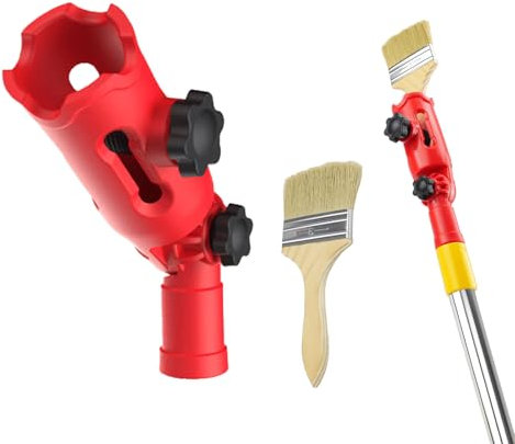 Jyvlucient Multi-Angle Paint Brush Extender Holder for High Ceiling Extension Pole Attachments Paint Brush Extension Handle-Universal Paint Brush Extender Tool fits Most Rollers Brush Scrapers