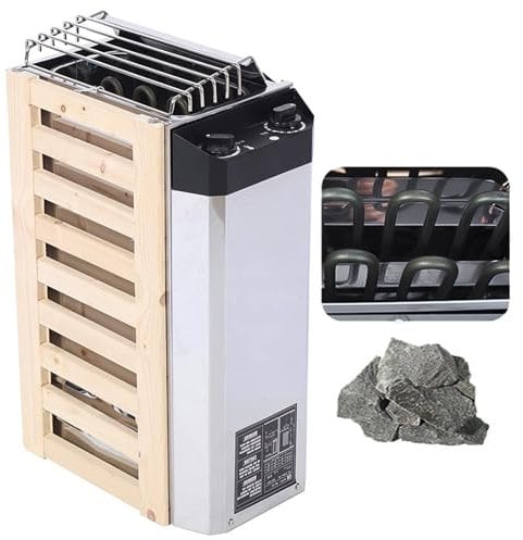 Electric Sauna Heater(Applicable Space: 2-4m³), 3KW/3.6KW Internal Control Type Stainless Steel Sauna Stove Heater, for Home Hotel Sauna Room Spa Shower Bath, Timer: 0-180 Min,3KW
