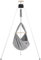 SCHMUSEWOLKE Federwiege Bio Grey mit Tipi Weiß und Anthrazit Motor - für Babys ab Geburt bis 15 kg - Federwiegen-Set mit Gestell und Motor - mit Kunstfasermatratze