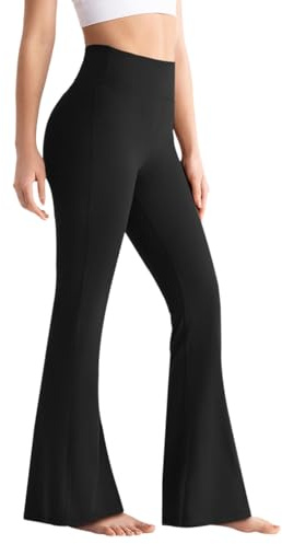 Neteson Sport Leggings Damen High Waist Flared Yogahose Booucut Schlaghose | Blickdicht Leggins Stretch Freizeithose Jogginghose Jazzpants Laufhose