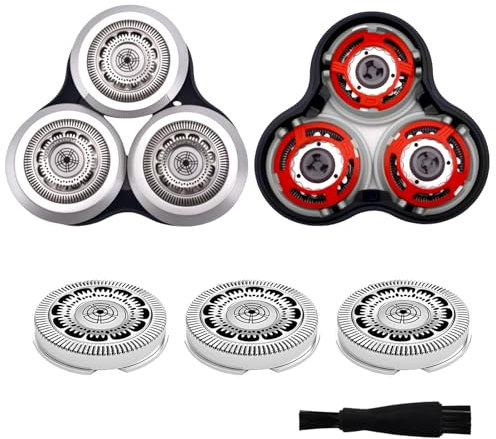 NCTNCX Scherkopf mit Reinigungsbürste SH90 Scherköpfe Ersatzrasierkopf für Philips Series 9000(9XXX)
