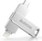 MFi Certified Chiavetta USB per iPhone 256GB con Password, 3 in 1 Chiavetta Lightning USB per iPhone per Scaricare Foto e Video, Mini Pen Drive Memoria Esterna per iPhone/iPad/Android/PC/Mac (Argento)