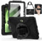 zenrich Coque Antichoc pour Galaxy Tab Active 5 Pro/Tab Active 4 Pro (10,1) 2025/2022, Étui Protection Silicone avec Protecteur d'écran, Béquille Rotative, Dragonne, Bandoulière et Porte-Stylet-Noir