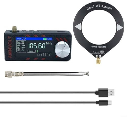 SI4732 For DSP Mini Radio With ESP32-S3, 1.9 IPS Color Screen, Full-Band AM/FM/LSB/USB Receiver, 1W Speaker & Hi-Z Circuit, Rotary Encoder Control(black)