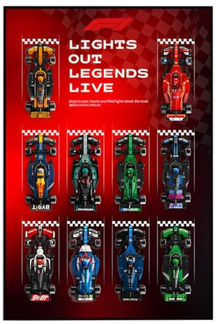 Tableau d'affichage Wandbild für Lego Speed Champions 10 en 1 F1 Auto 77242,77244,77245,77246,77247,77248,77249,77250,77251,80 x 50 cm 802 Auto Support Wandbild (sans modell Beständige LEGO