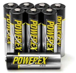 Powerex PRO High Capacity Rechargeable AA NiMH Batteries (1.2V, 2700mAh) - 8-Pack