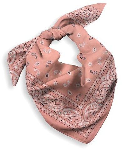 Every-ville Geschenkverpackung Bandana für Damen & Herren - 100% Baumwolle (Cotton Bandana), Paisley-Muster, 55x55 cm, 1er Pack, Pink - Großes Halstuch Bandanna Cowboy-Tuch