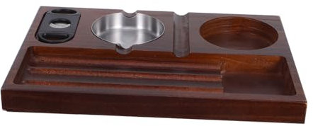 Warmhm Portacenere Legno con per e Vassoio per Whiskey Accessorio Pratico per Ed Esterni per La Festa Del Papà
