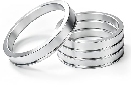 Luotahric 4 Stück Aluminium Zentrierringe 57,1 mm ID auf 66,6 mm OD | Auto Nabe Zentriert Ring Hubzentrische Ringe Alufelgen Zentrierungsringe Auto Radnaben Zentrierringe