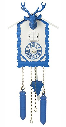 Trenkle Quarz Kuckucksuhr mit Musik und Hirschkopf, blau TU 360/20 QM blau