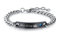 JewelryWe Schmuck Herren Partner Armband, Lieben Freundschaftsarmband Valentinstag Paar Geschenke, Her King Schrift Krone, Edelstahl Zirkonia, Schwarz Silber, kostenlos Gravur