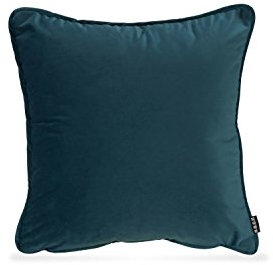 H.O.C.K. Nobile Samt Kissen inkl. Füllung Kuschelkissen Sofakissen Couchkissen (Dark-Cyan 015, 50 x 50 cm)