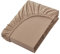 NatureMark Jersey Spannbettlaken, Spannbetttuch 100% Baumwolle in vielen Größen und Farben MARKENQUALITÄT ÖKOTEX Standard 100 | 200x220 cm +40 Steg - Sand/beige