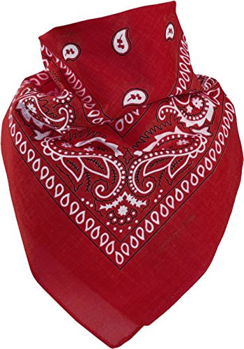 Harrys-Collection Unisex Bandana Bindetuch 100% Baumwolle (1 er 6 er oder 12 er Pack), Farbe:rot