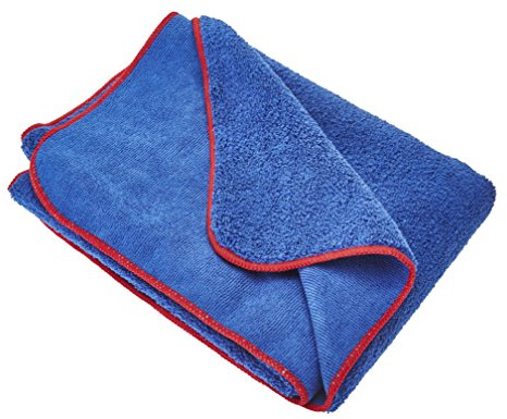 Gtechniq MF2 Microfibre Drying Towel - Ultra Soft, Super Absorbent, 450GSM Short Pile Wicks Away Water, Reduces Marring and Gloss Loss - Measures 60x90cm Large Size Reusable Detailing Cloth, blue | Ultra Soft, Super Absorbent, Short Pile Wicks Away Water, Reduces Marring and Gloss Loss