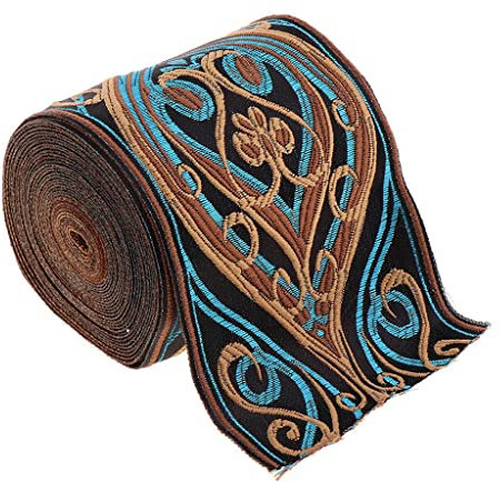 Sharplace 5m Jacquard Web Stoffbänder Bordüre aus Polyester für DIY Bastelarbeiten, Breite, 8 cm