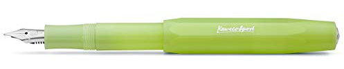 Kaweco FROSTED SPORT Füllhalter Fine Lime I Premium Füllfederhalter für Tintenpatronen mit hochwertiger Stahlfeder I Füllfederhalter 13 cm I Füller in Grün I Federbreite: M (Medium)