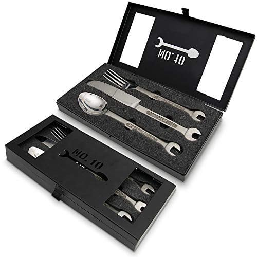 mikamax – No. 10 Wrenchware Set – Schraubenschlüssel Set – Schlüsselsatz Steckschlüssel Nr 10 - Campinggeschirr - Rostfreier Stahl – 25,5x13x3,5 cm – Tool Set - Picknick Besteck - Camping Gadgets